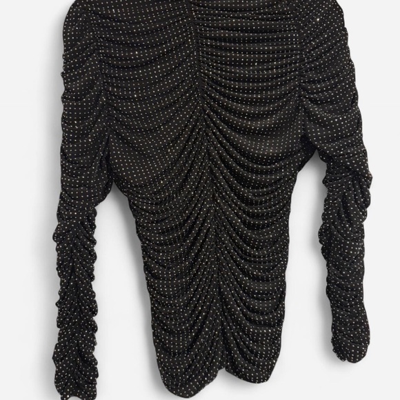 SIMKHAI Black Crystal Embellished Ruched Top – Size M (NWT, $425 Retail) - Picture 5 of 5